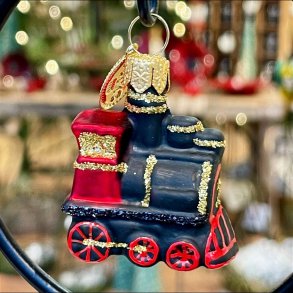 Brink Nordic - Julepynt - Tog sort/r�d mat - 4 cm.