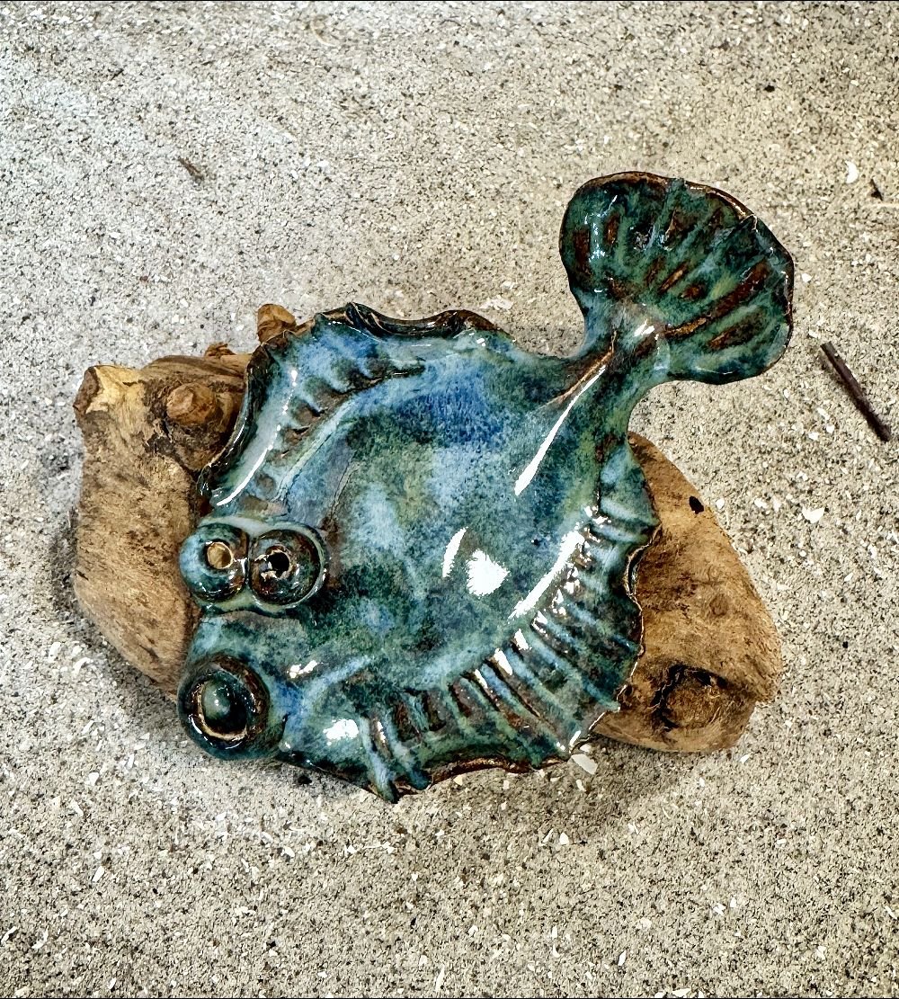 Fladfisk p� tr� - Havbl� lys