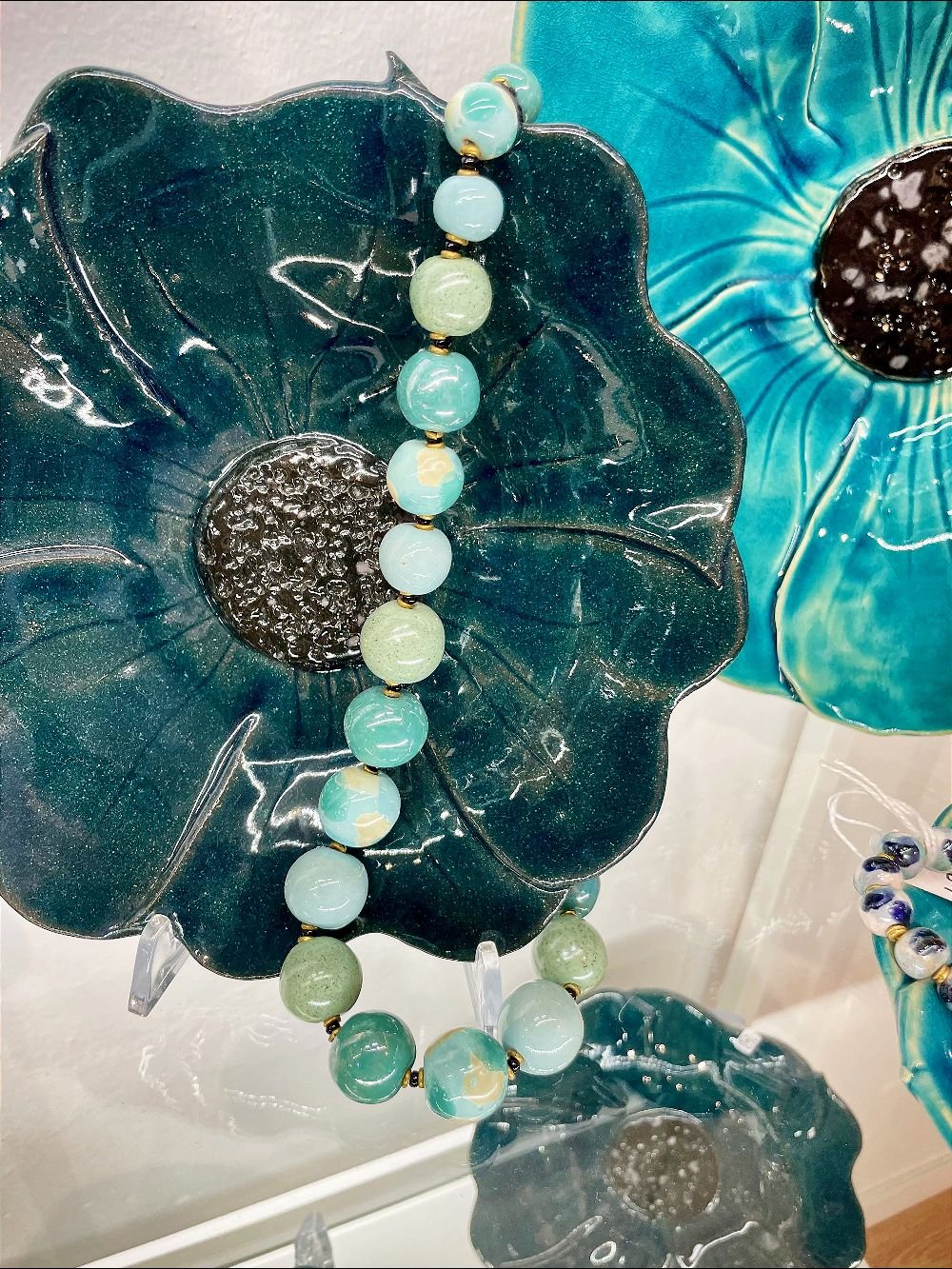 Kazuri halskde - Tyrkise nuancer