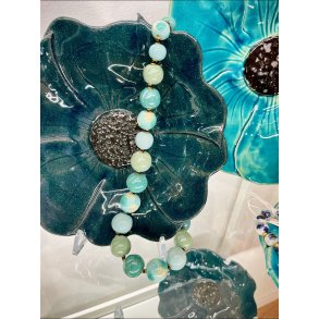 Kazuri halskde - Tyrkise nuancer