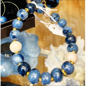 Kazuri Elastik armbnd - Bl nuancer