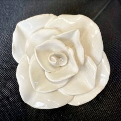 Keramik rose - Hvid blank -  8 cm