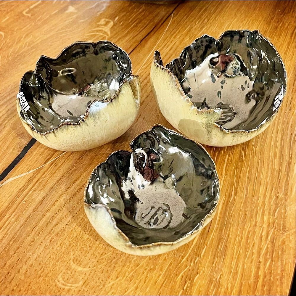 Keramik fyrfadsstage - Sand/Metalblank