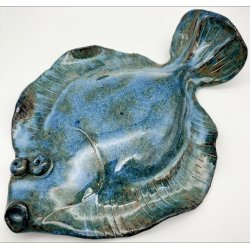 Fladfisk i keramik - Havbl mrk 
