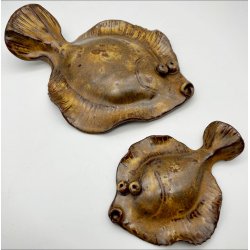 Fladfisk i keramik - Brun effekt