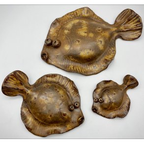 Fladfisk i keramik - Brun effekt