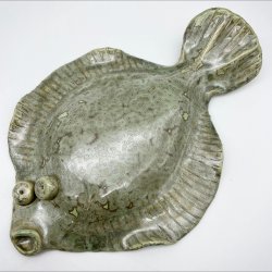 Fladfisk i keramik - Krystalgrn
