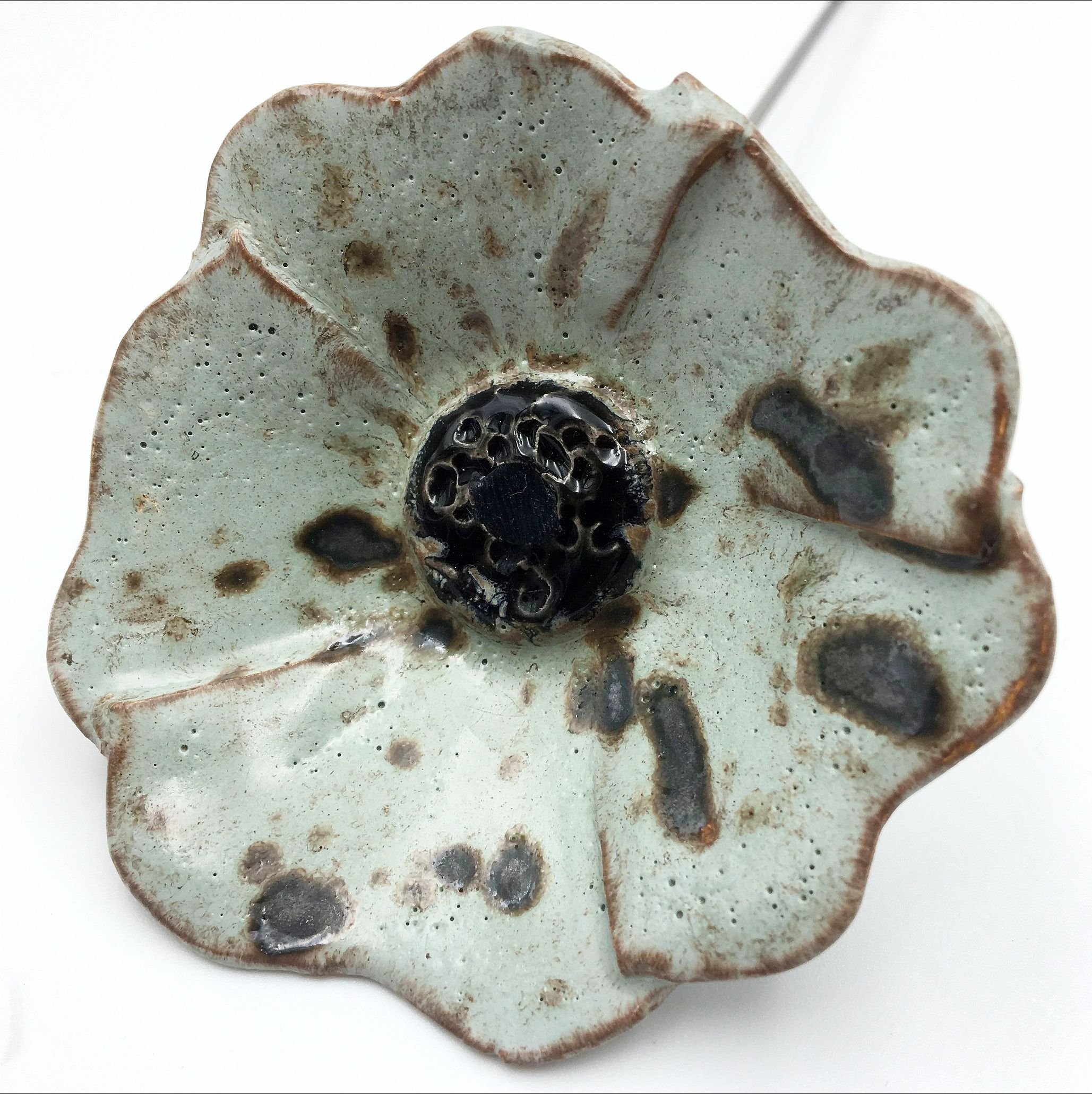 Keramik blomst - Plettet sten