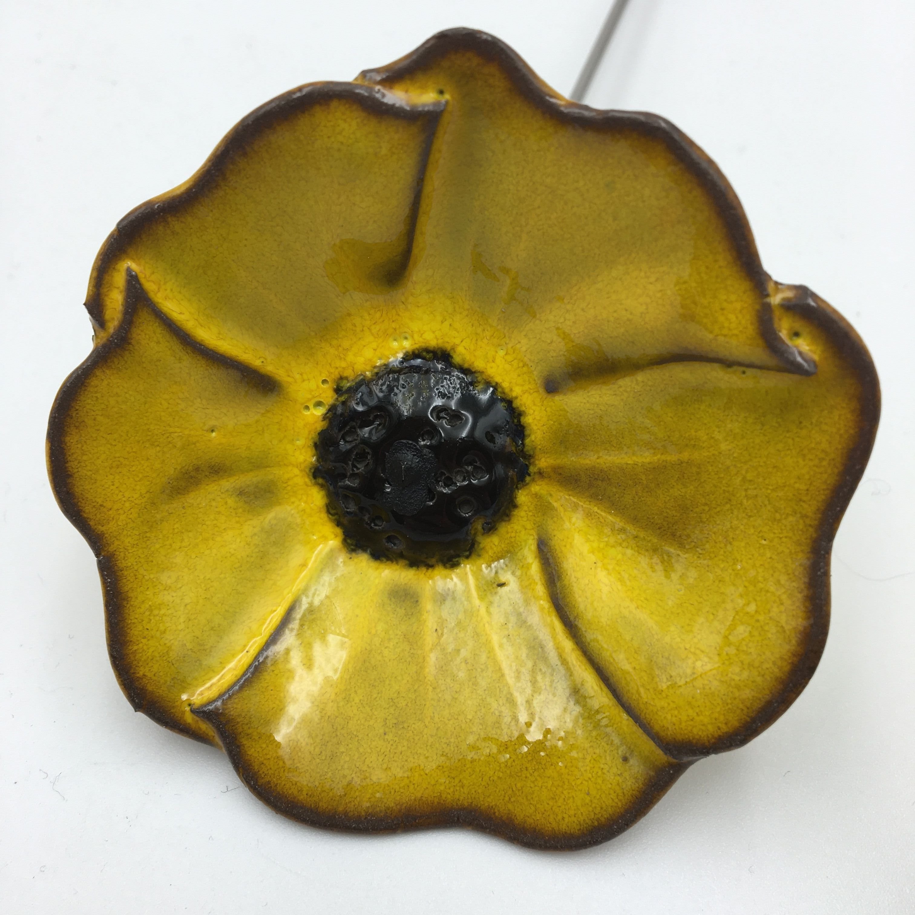 Keramik blomst - Solsikke gul