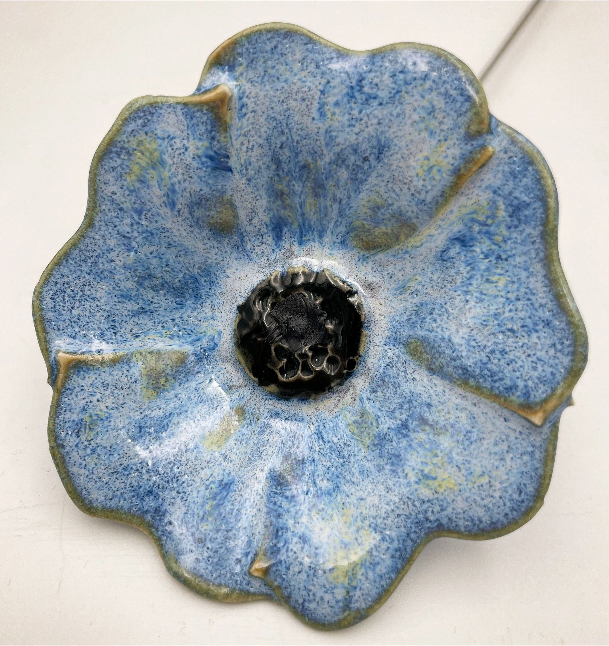 Keramik blomst - Lys blågrøn effekt
