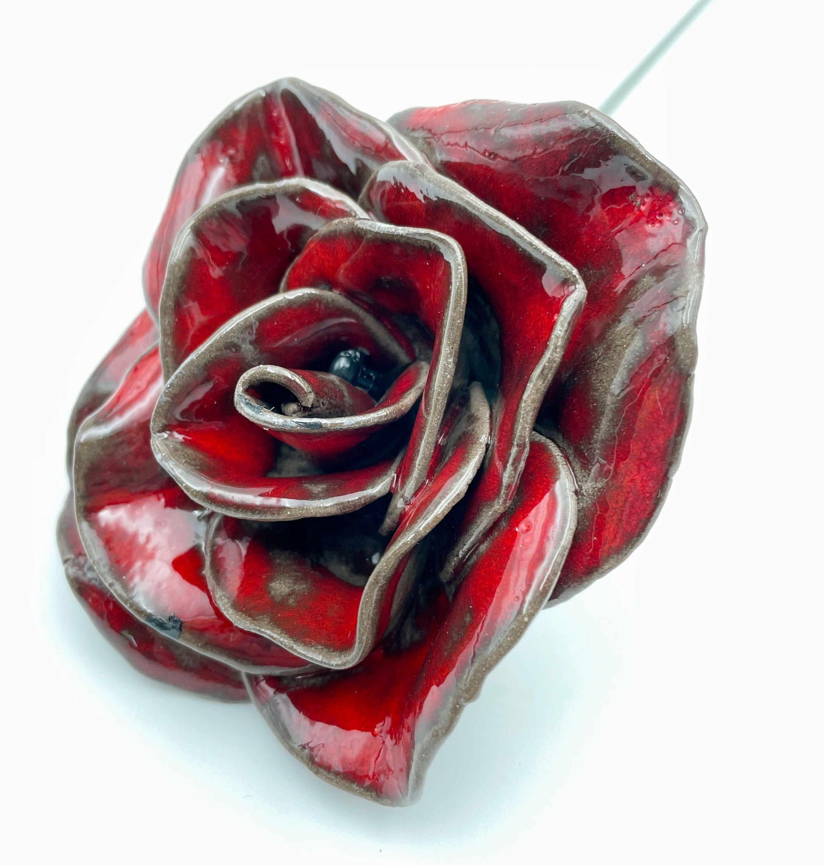 Keramik rose - Koral rd -  10 cm.