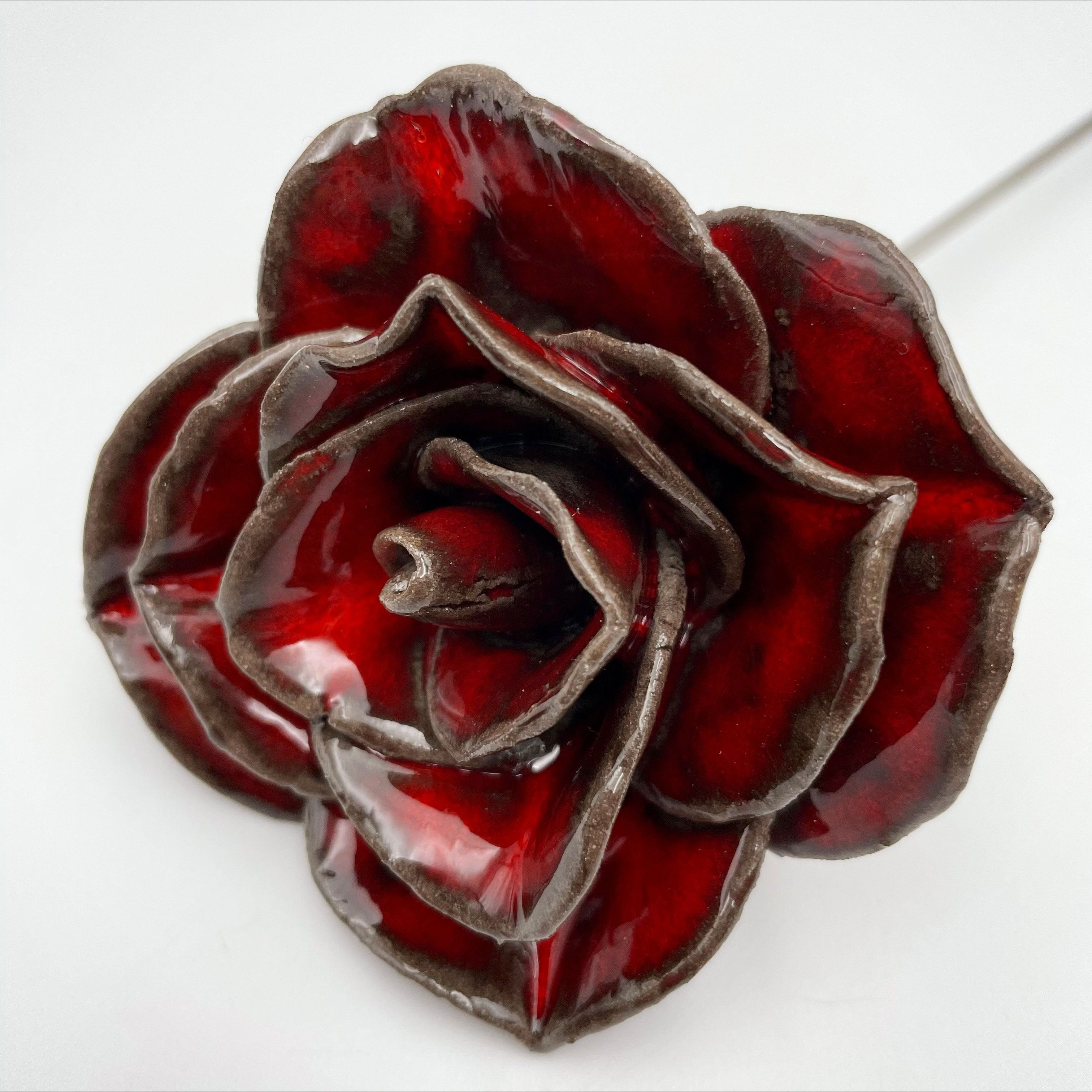 Keramik rose - Koral rd -  9 cm