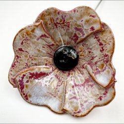 Keramik blomst p stilk - 5-7cm - L26cm