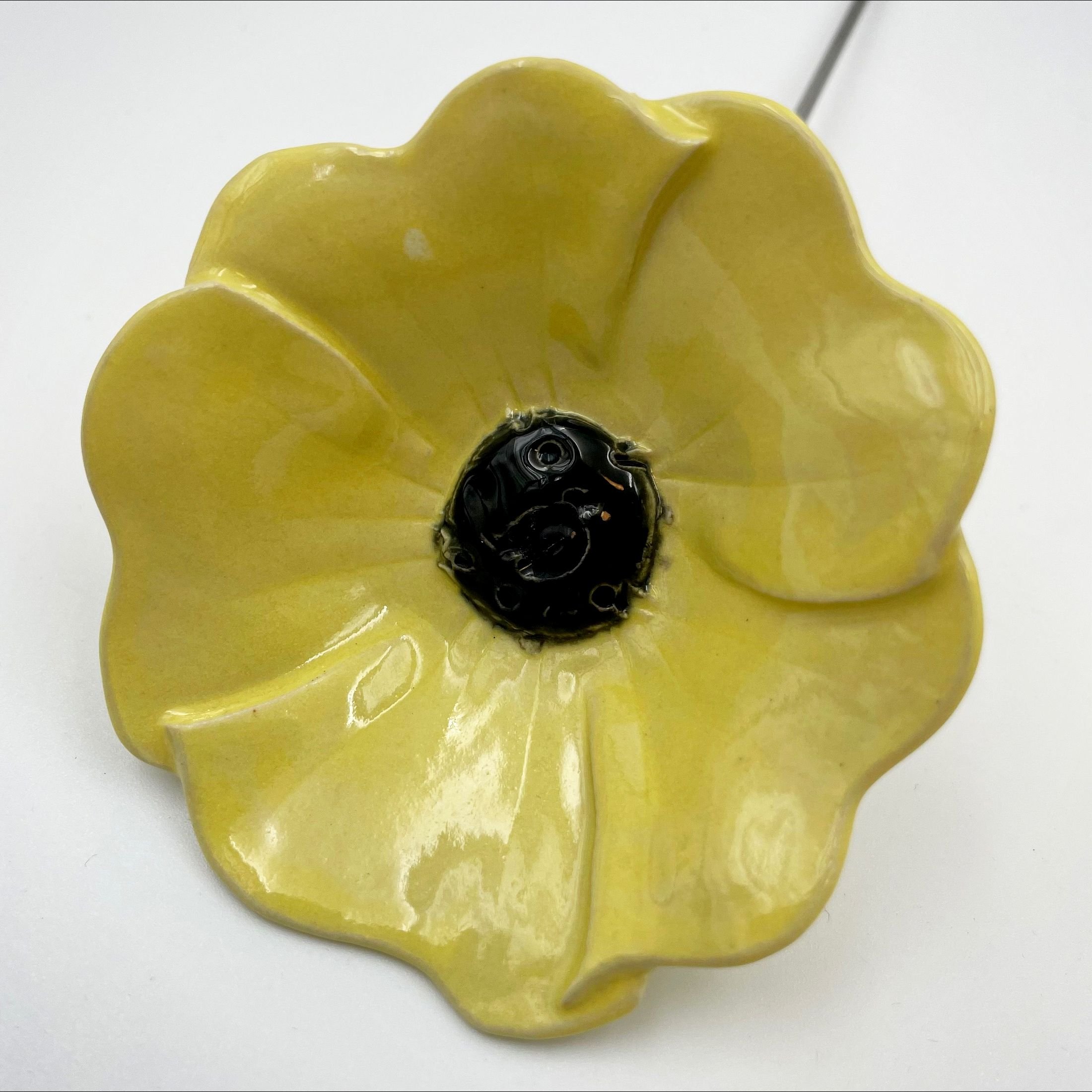 Keramik blomst - Lys gul