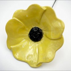 Keramik blomst p stilk - 5-7cm - L26cm