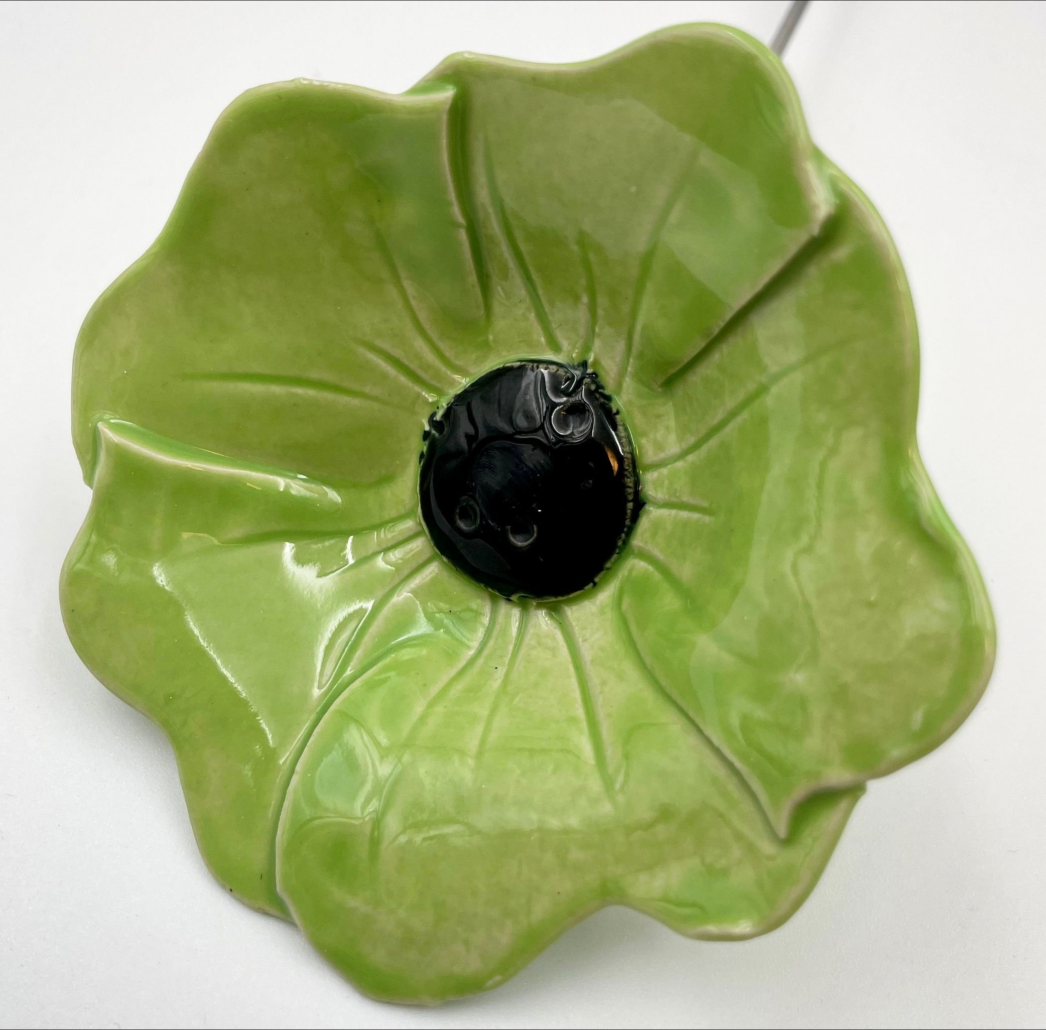 Keramik blomst - Lysegrøn