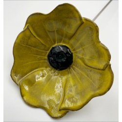 Keramik blomst p stilk - 5-7cm - L26cm