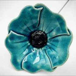 Keramik blomst p stilk - 5-7cm - L26cm