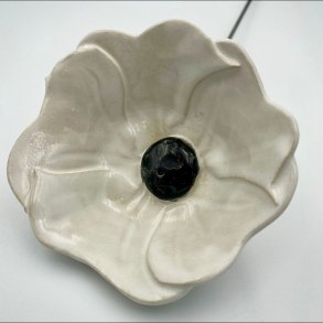 Keramik blomst p� stilk - �5-7cm - L26cm