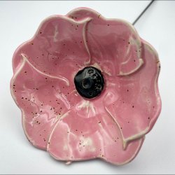 Keramik blomst p stilk - 5-7cm - L26cm
