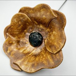 Keramik blomst p stilk - 5-7cm - L26cm