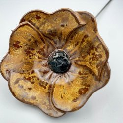 Keramik blomst p stilk - 5-7cm - L26cm