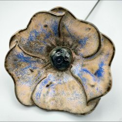 Keramik blomst p stilk - 5-7cm - L26cm