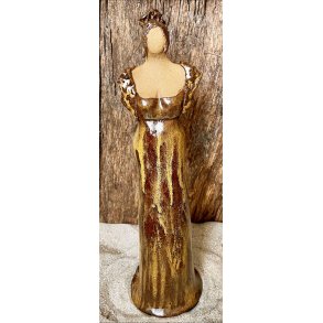 Dame i keramik - Lys hud - Brun kjole