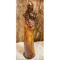 Dame i keramik - Lys hud - Rustrd kjole med effekt