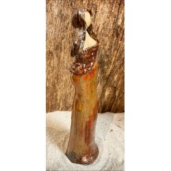 Dame i keramik - Lys hud - Rustrd kjole med effekt