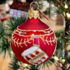 Brink Nordic - Julepynt - 3 x kugler - Hjerte, Flag og Tromme 5cm.