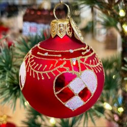 Brink Nordic - Julepynt - 3 x kugler - Hjerte, Flag og Tromme 5cm.