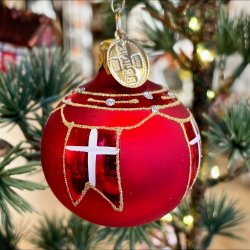 Brink Nordic - Julepynt - 3 x kugler - Hjerte, Flag og Tromme 5cm.