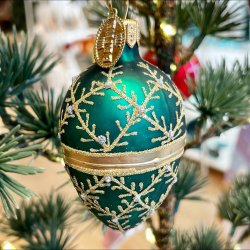 Brink Nordic - Julepynt - Drbediamant 6cm. Rd/Guld - Grn/Guld