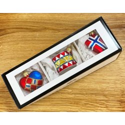 Brink Nordic - Julepynt - St med Hjerte/Flag/tromme 4cm Norge