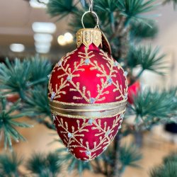 Brink Nordic - Julepynt - Drbediamant 6cm. Rd/Guld - Grn/Guld